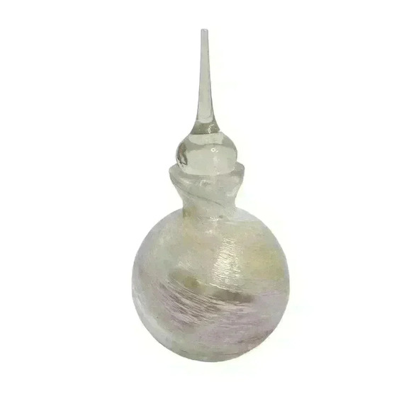 Vintage hand blown glass globe perfume decanter with stopper - Picture 1 of 4